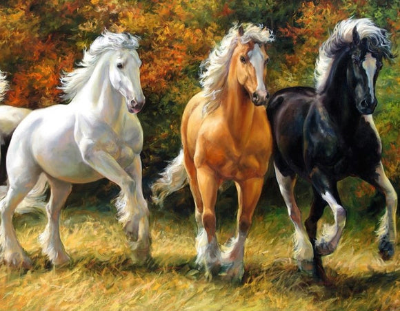 3 Horses - Full Drill Diamond Painting - Specially ordered for you. Delivery is approximately 4 - 6 weeks.