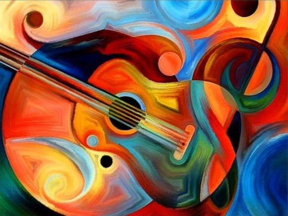 Abstract Guitar - Full Drill Diamond Painting - Specially ordered for you. Delivery is approximately 4 - 6 weeks.