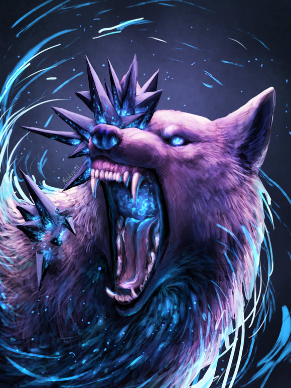 Angry Purple Wolf- Full Drill Diamond Painting - Specially ordered for you. Delivery is approximately 4 - 6 weeks.