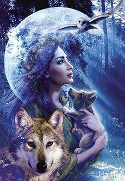 Beauty Owl and Wolf - Full Drill Diamond Painting - Specially ordered for you. Delivery is approximately 4 - 6 weeks.