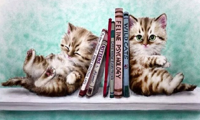Bookend Cats - Full Drill Diamond Painting - Specially ordered for you. Delivery is approximately 4 - 6 weeks.