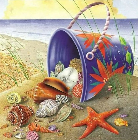 Special Order - Bucket of Shells - Full Drill Diamond Painting - Specially ordered for you. Delivery is approximately 4 - 6 weeks.