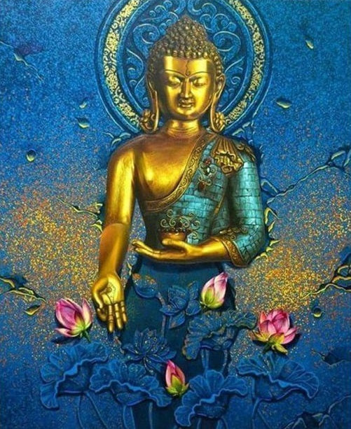 Special Order - Buddha with Blue Background - Full Drill Diamond Painting - Specially ordered for you. Delivery is approximately 4 - 6 weeks.