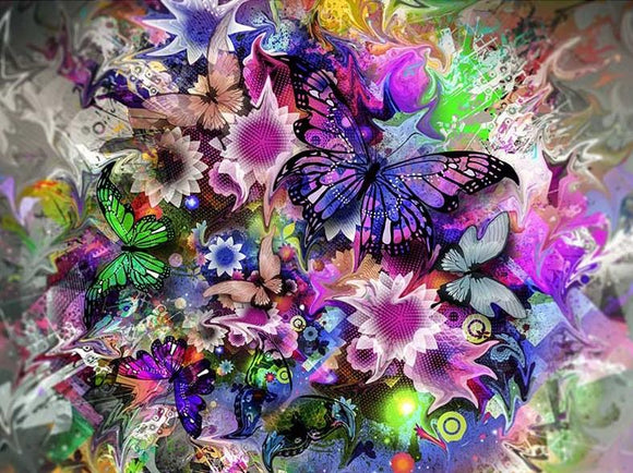 Special Order - Butterfly Frenzy- Full Drill diamond painting- Specially ordered for you. Delivery is approximately 4 - 6 weeks.
