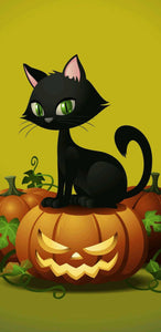 Cat And Pumpkin 02 - Full Drill Diamond Painting - Specially ordered for you. Delivery is approximately 4 - 6 weeks.