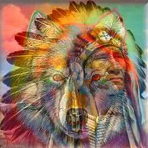 Special Order - Chief and Wolf - Full Drill Diamond Painting - Specially ordered for you. Delivery is approximately 4 - 6 weeks.
