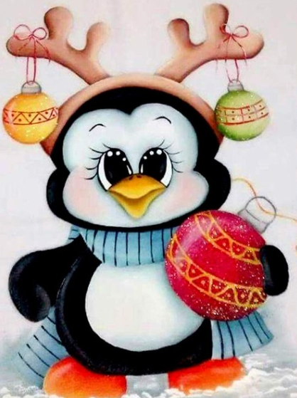 Special Order - Christmas Penguin- Full Drill diamond painting - Specially ordered for you. Delivery is approximately 4 - 6 weeks.