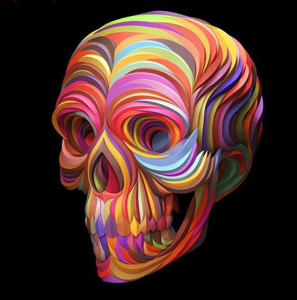 Special Order - Coloured Ribbon Skull - Full Drill Diamond Painting - Specially ordered for you. Delivery is approximately 4 - 6 weeks.