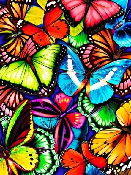 Special Order - Coloured Butterflies- Full Drill diamond painting - Specially ordered for you. Delivery is approximately 4 - 6 weeks.