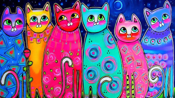Colourful Cat 04 - Full Drill Diamond Painting - Specially ordered for you. Delivery is approximately 4 - 6 weeks.