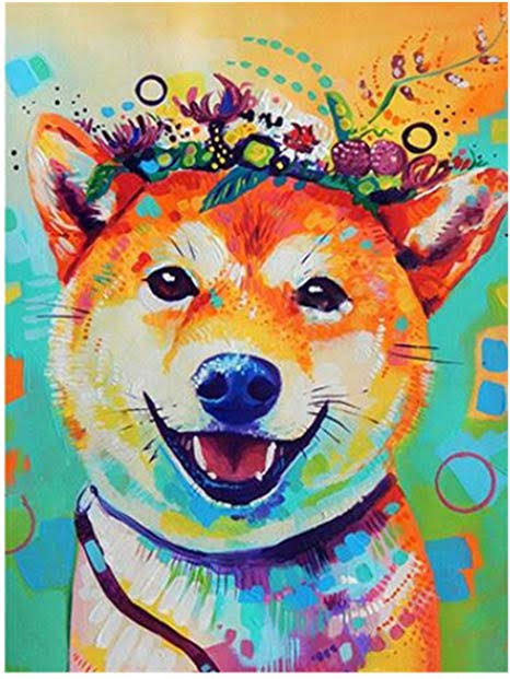 Colourful Dog 13- Full Drill Diamond Painting - Specially ordered for you. Delivery is approximately 4 - 6 weeks.