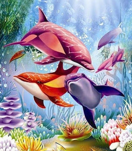 Special Order - Colourful Dolphins - Full Drill Diamond Painting - Specially ordered for you. Delivery is approximately 4 - 6 weeks.