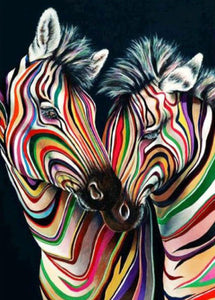 Colourful Zebras  - Full Drill Diamond Painting - Specially ordered for you. Delivery is approximately 4 - 6 weeks.