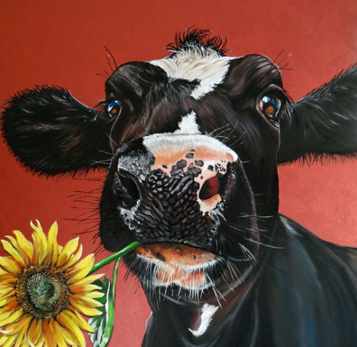 Special Order - Cow with Flower - Full Drill Diamond Painting - Specially ordered for you. Delivery is approximately 4 - 6 weeks.