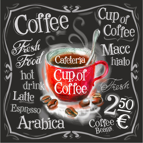 Special Order - Cup of Coffee Banner - Full Drill Diamond Painting - Specially ordered for you. Delivery is approximately 4 - 6 weeks.