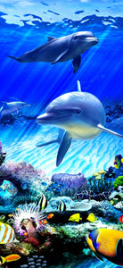 Dolphins 02- Full Drill Diamond Painting - Specially ordered for you. Delivery is approximately 4 - 6 weeks.
