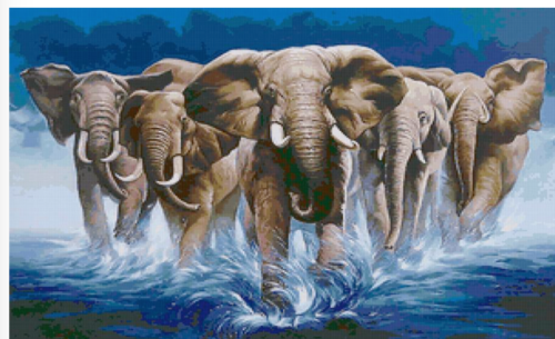Elephant Stampede - Full Drill Diamond Painting - Specially ordered for you. Delivery is approximately 4 - 6 weeks.