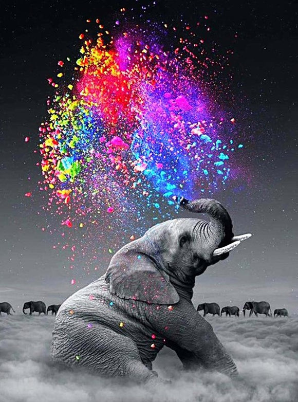 Elephant Squirting Colours- Full Drill Diamond Painting - Specially ordered for you. Delivery is approximately 4 - 6 weeks.