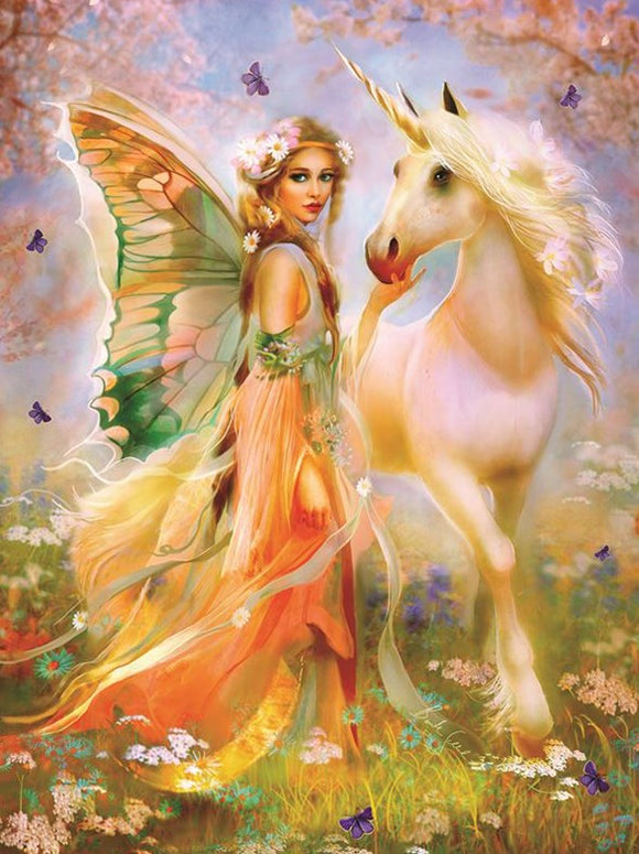 Fairy And Unicorn- Full Drill Diamond Painting - Specially ordered for you. Delivery is approximately 4 - 6 weeks.