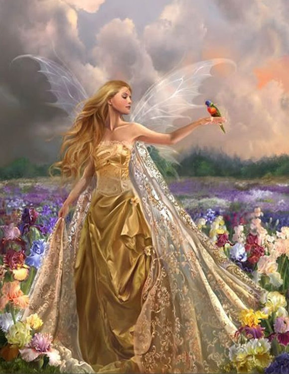 Fairy With Bird- Full Drill Diamond Painting - Specially ordered for you. Delivery is approximately 4 - 6 weeks.