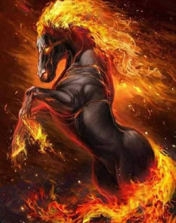 Fire Horse- Full Drill Diamond Painting - Specially ordered for you. Delivery is approximately 4 - 6 weeks.