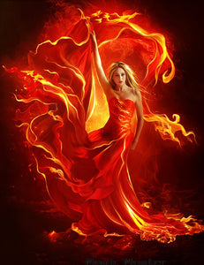 Flaming Women- Full Drill Diamond Painting - Specially ordered for you. Delivery is approximately 4 - 6 weeks.