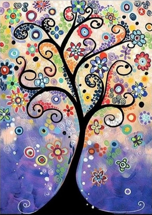 Flower Tree- Full Drill Diamond Painting - Specially ordered for you. Delivery is approximately 4 - 6 weeks.