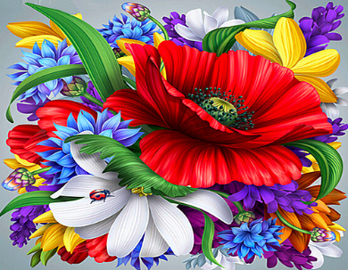 Flowers 016- Full Drill Diamond Painting - Specially ordered for you. Delivery is approximately 4 - 6 weeks.