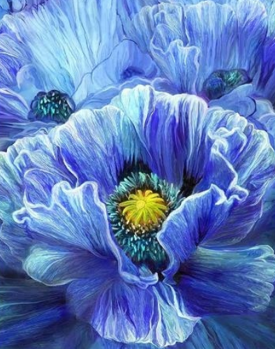 Flowers In Blue Painting- Full Drill Diamond Painting - Specially ordered for you. Delivery is approximately 4 - 6 weeks.