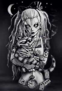 Special Order - Gothic Girl and Cat - Full Drill Diamond Painting - Specially ordered for you. Delivery is approximately 4 - 6 weeks.