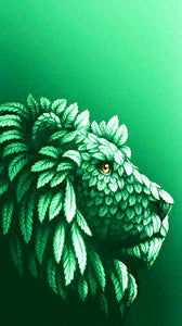 Green Leaf Lion - Full Drill Diamond Painting - Specially ordered for you. Delivery is approximately 4 - 6 weeks.