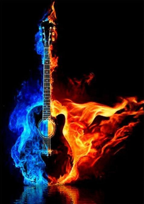 Guitar In Flames- Full Drill Diamond Painting - Specially ordered for you. Delivery is approximately 4 - 6 weeks.