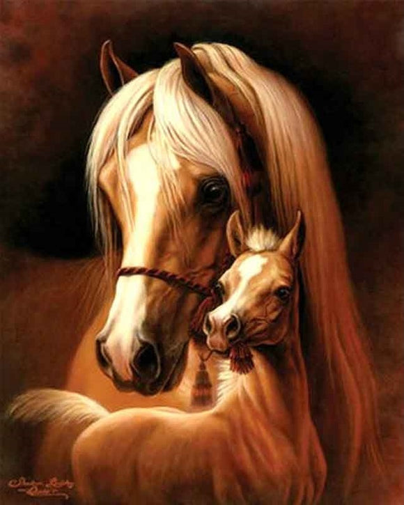 Horse And Foal- Full Drill Diamond Painting - Specially ordered for you. Delivery is approximately 4 - 6 weeks.