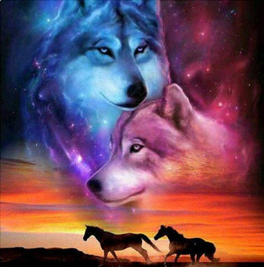 Special Order - Horses and Wolves - Full Drill Diamond Painting - Specially ordered for you. Delivery is approximately 4 - 6 weeks.