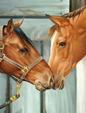 Horsey Nuzzle- Full Drill Diamond Painting - Specially ordered for you. Delivery is approximately 4 - 6 weeks.