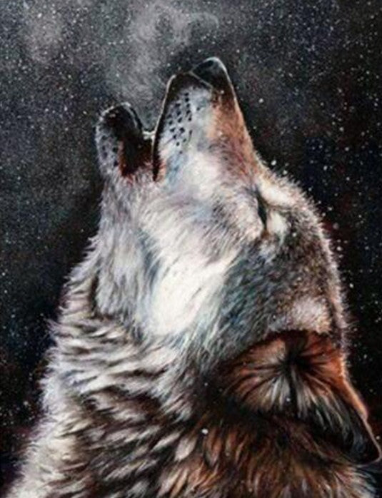 Howling Wolf- Full Drill Diamond Painting - Specially ordered for you. Delivery is approximately 4 - 6 weeks.
