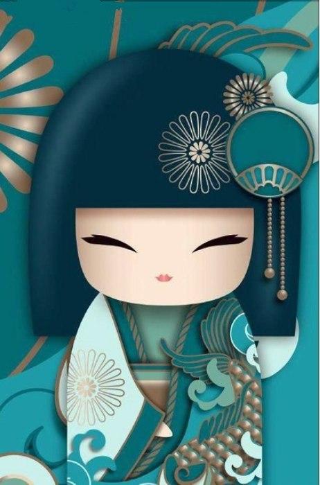 Japanese Doll 1- Full Drill Diamond Painting - Specially ordered for you. Delivery is approximately 4 - 6 weeks.