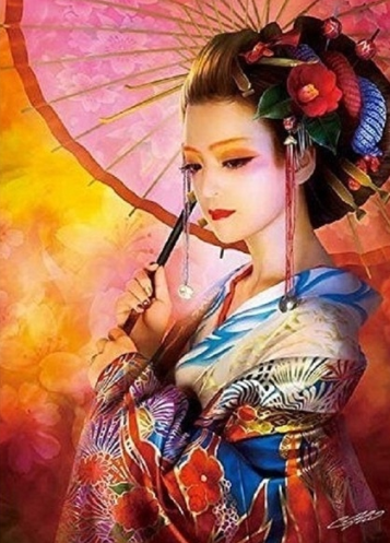 Japanese Lady -Full Drill Diamond Painting - Specially ordered for you. Delivery is approximately 4 - 6 weeks.