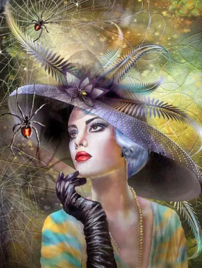 Lady and Spiders - Full Drill Diamond Painting - Specially ordered for you. Delivery is approximately 4 - 6 weeks.
