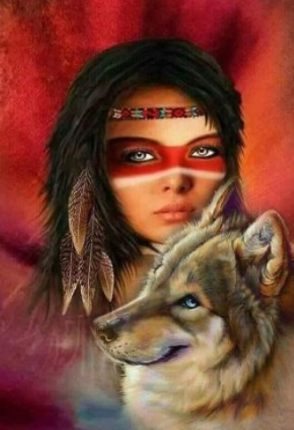 Special Order - Lady and Wolf - Full Drill Diamond Painting - Specially ordered for you. Delivery is approximately 4 - 6 weeks.