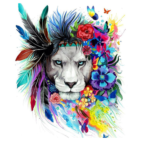Special Order - Lion with Flowers - Full Drill Diamond Painting - Specially ordered for you. Delivery is approximately 4 - 6 weeks.