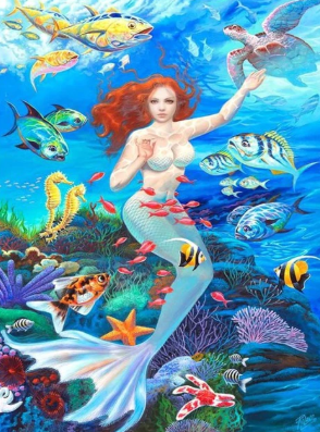 Mermaid Collection 06 - Full Drill Diamond Painting - Specially ordered for you. Delivery is approximately 4 - 6 weeks.