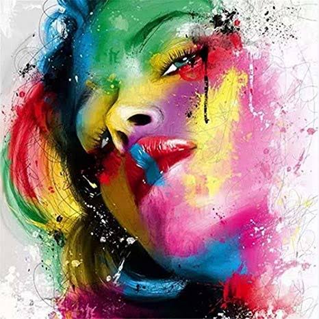 Multicoloured Lady 01- Full Drill Diamond Painting - Specially ordered for you. Delivery is approximately 4 - 6 weeks.