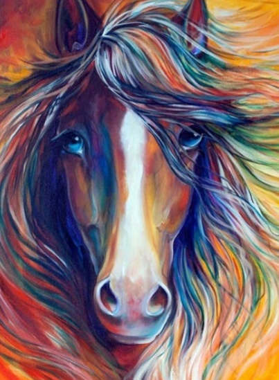 Multicoloured Horse- Full Drill Diamond Painting - Specially ordered for you. Delivery is approximately 4 - 6 weeks.