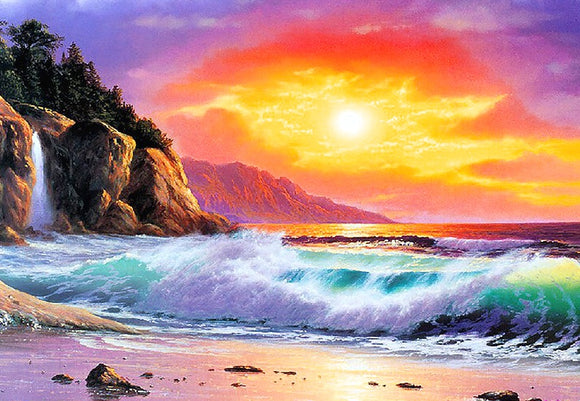 Ocean Sunset- Full Drill Diamond Painting - Specially ordered for you. Delivery is approximately 4 - 6 weeks.