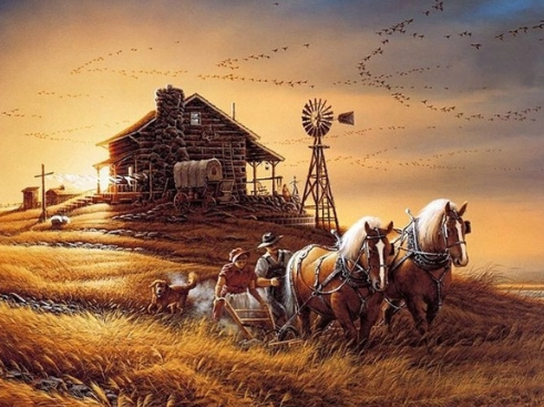 Old Farm Scenery  -  Full Drill Diamond Painting - Specially ordered for you. Delivery is approximately 4 - 6 weeks.