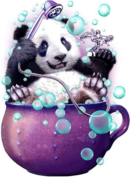 Panda In A Cup - Full Drill Diamond Painting - Specially ordered for you. Delivery is approximately 4 - 6 weeks.