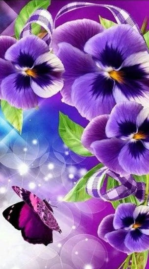 Special Order - Pansies and Butterflies - Full Drill Diamond Painting - Specially ordered for you. Delivery is approximately 4 - 6 weeks.