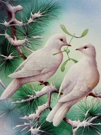 Peaceful Doves-  Full Drill Diamond Painting - Specially ordered for you. Delivery is approximately 4 - 6 weeks.