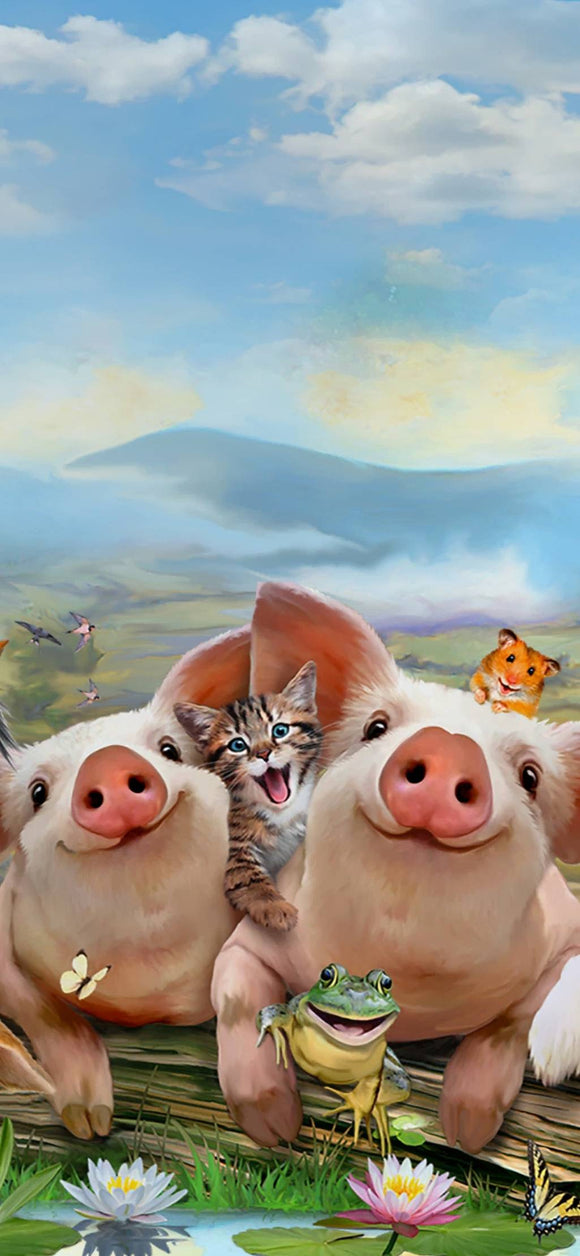 Piggy Farm Selfie- Full Drill Diamond Painting - Specially ordered for you. Delivery is approximately 4 - 6 weeks.
